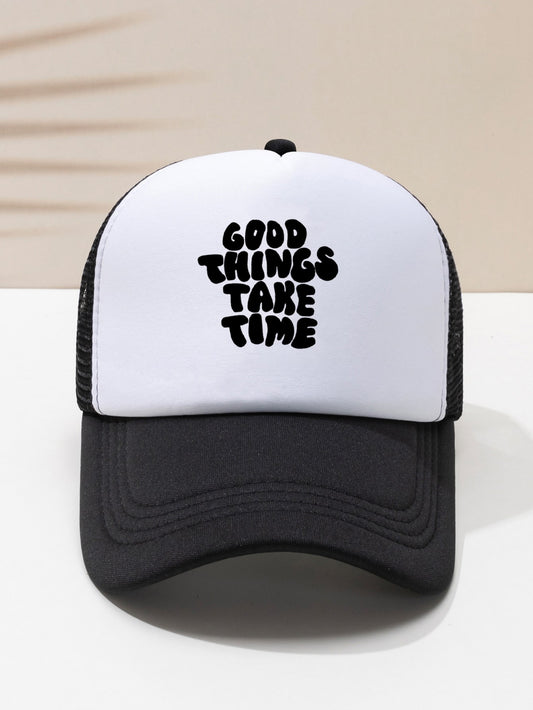 Men Slogan Graphic Trucker Hat For Daily Life Street