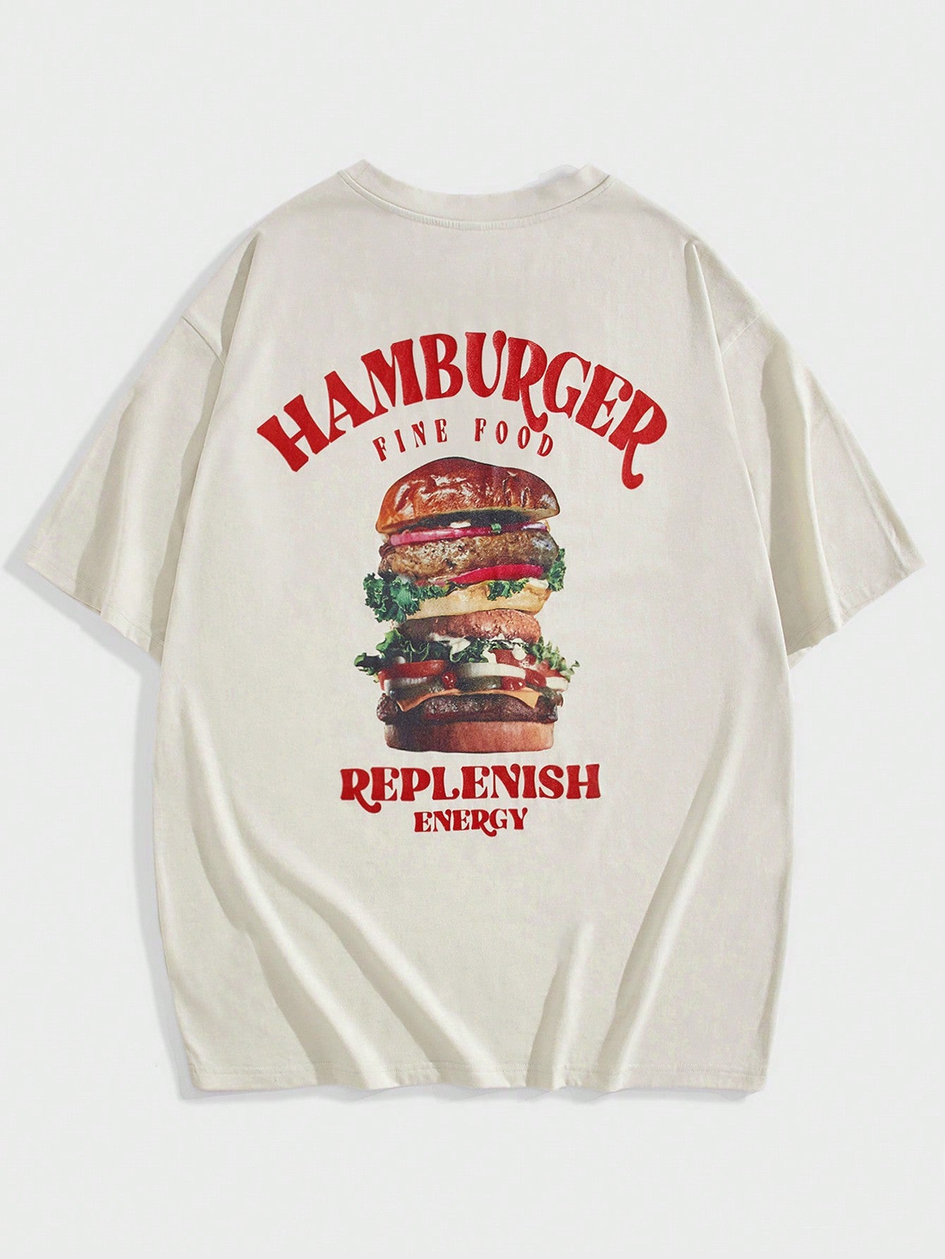 Men Hamburger & Letter Graphic Tee