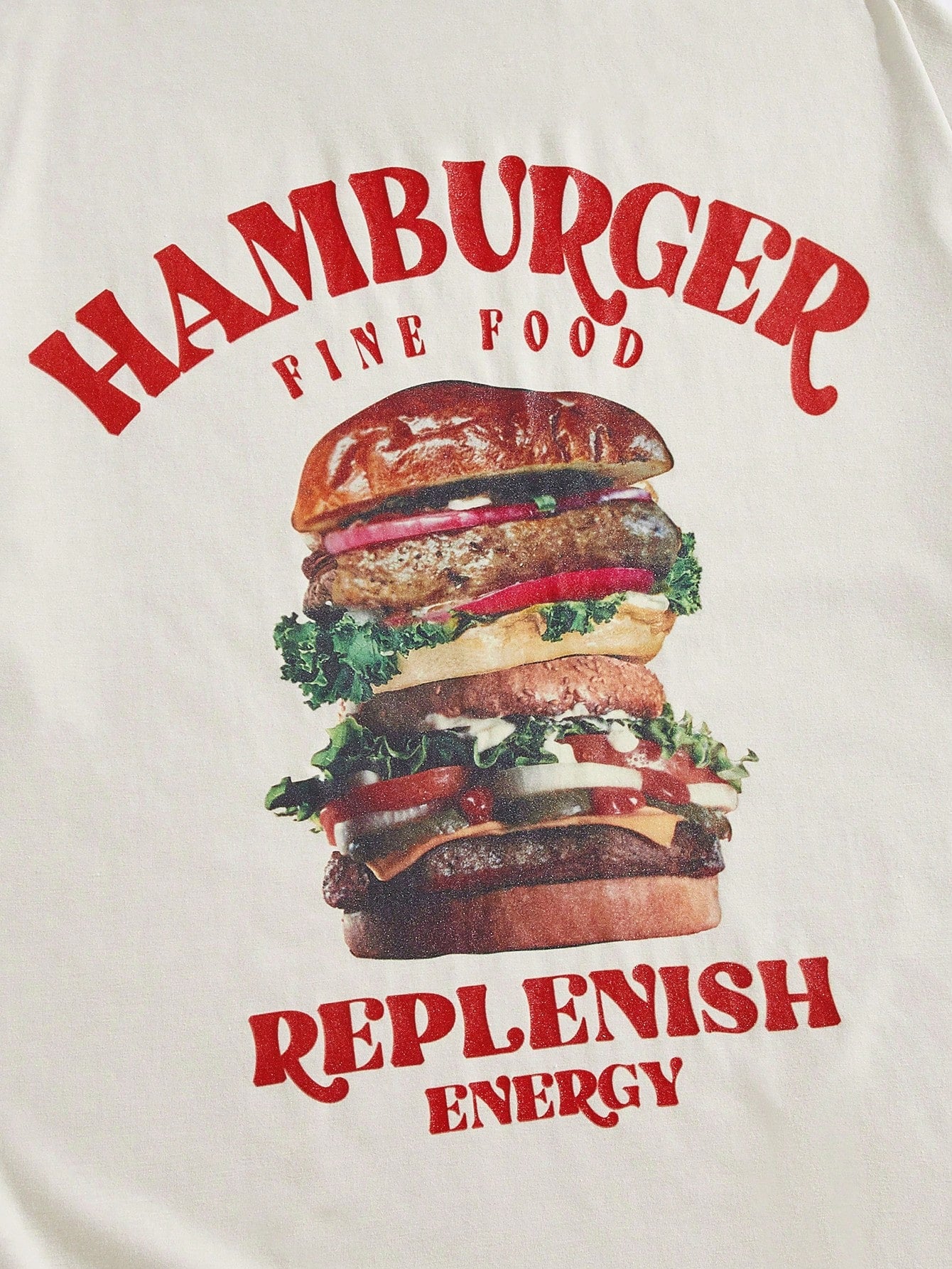 Men Hamburger & Letter Graphic Tee