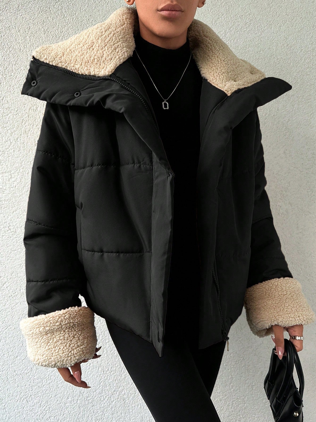 Women's Padded Jacket With Fur Collar