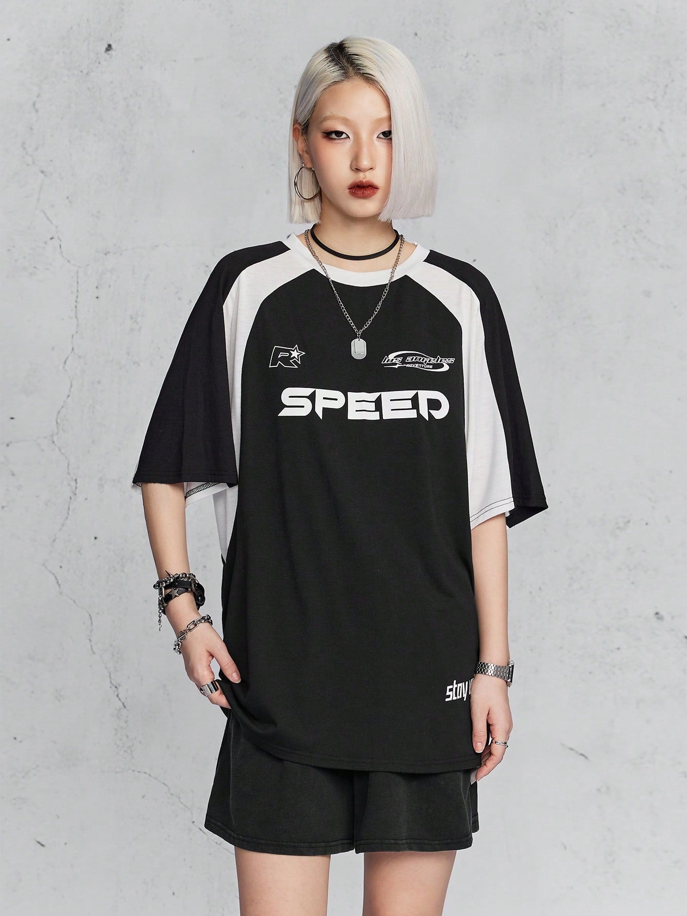 Women's Speed  Letter Printed Racing T-Shirt