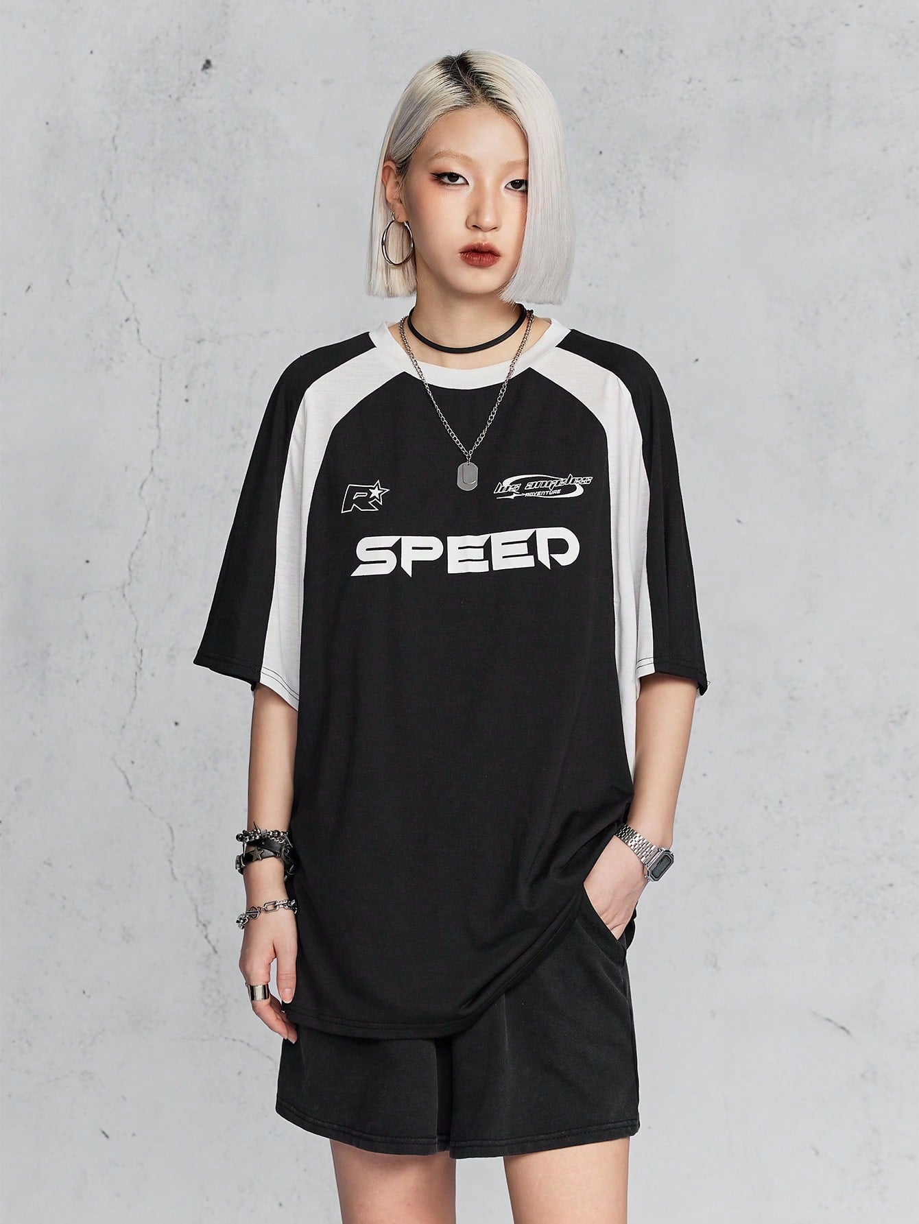 Women's Speed  Letter Printed Racing T-Shirt