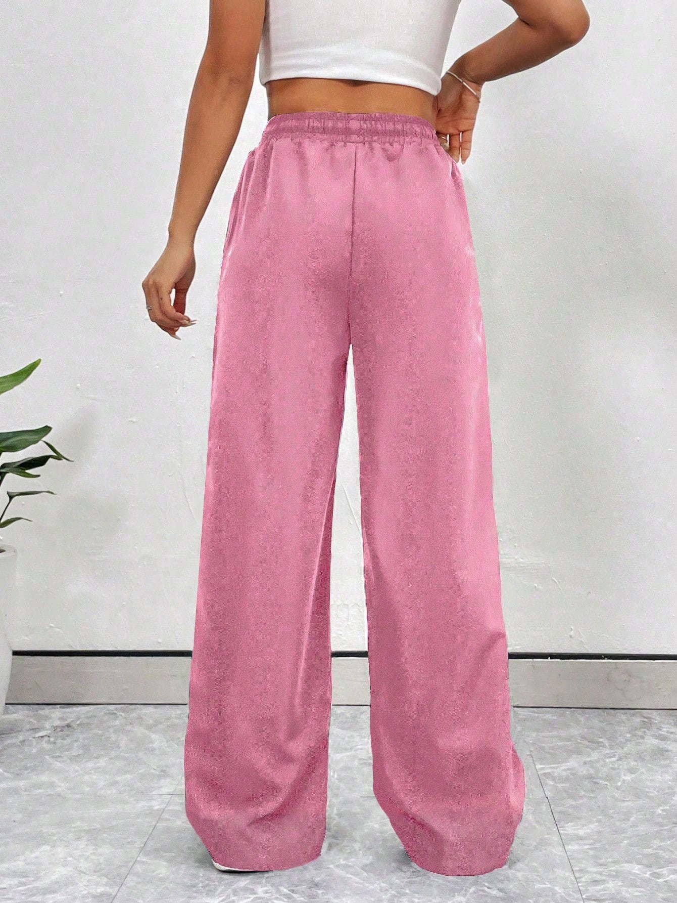 Ladies Fashion Sports Style Color Block Long Casual Sports Pants