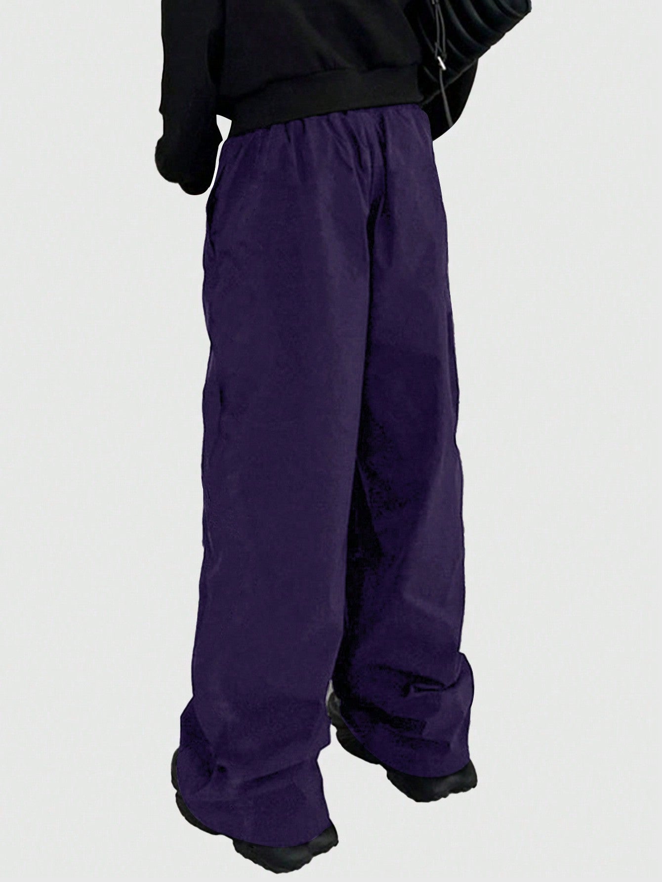 Men's Color Block Letter Printed Drawstring Waist Long Pants