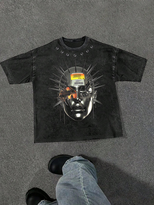 Men's 3D Figure Printed Crew Neck  T-Shirt