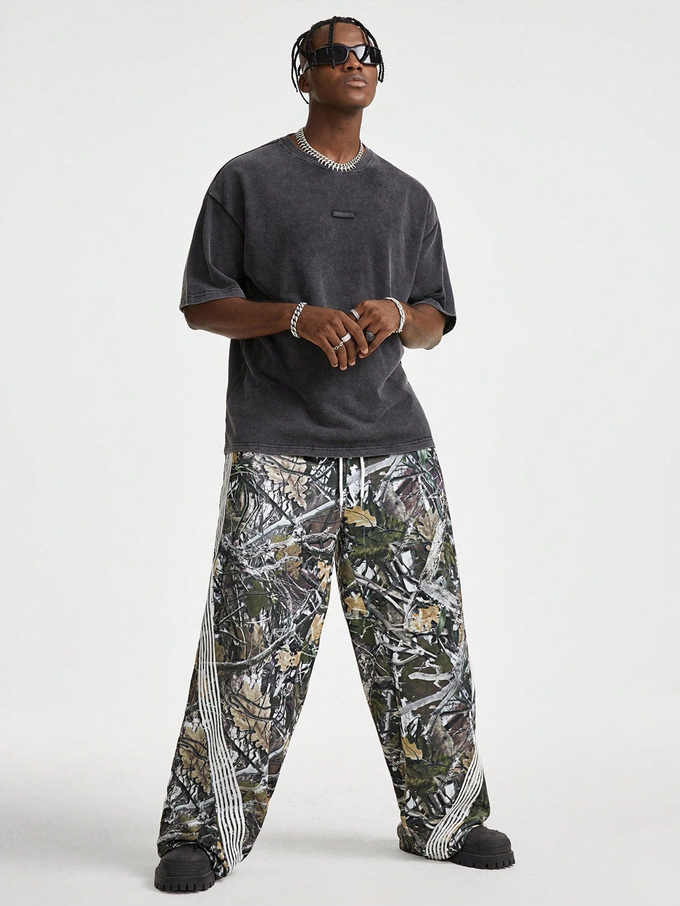 Men's Loose Fit Digital Print Woven Long Pants