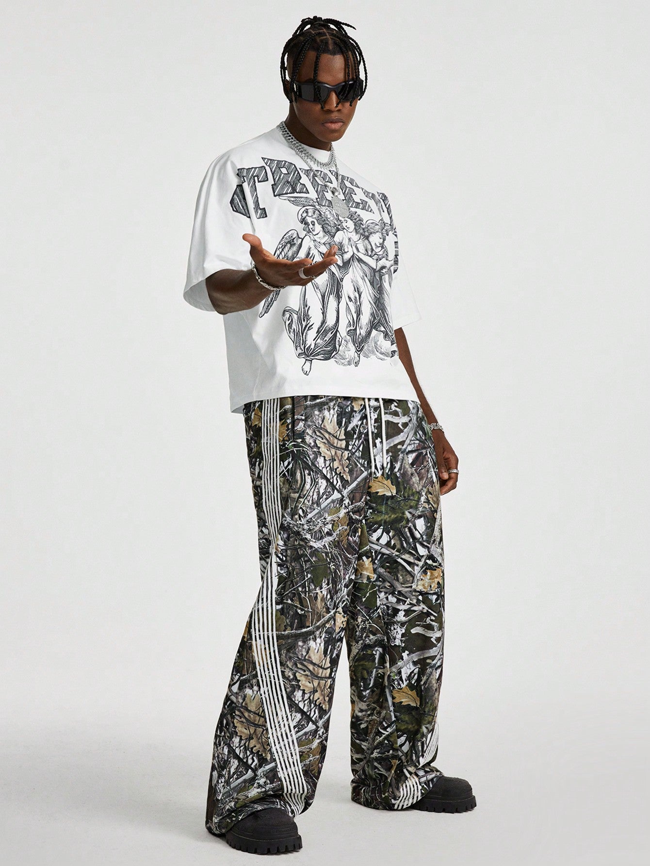 Men's Loose Fit Digital Print Woven Long Pants