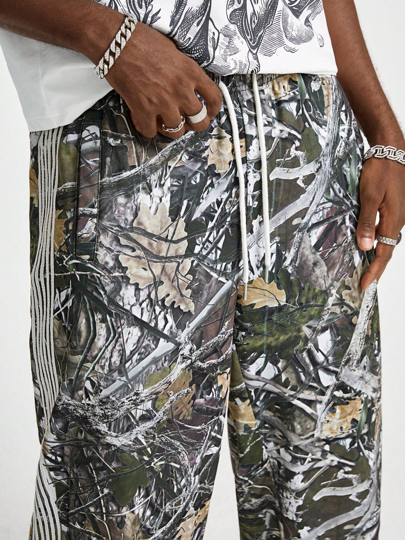 Men's Loose Fit Digital Print Woven Long Pants