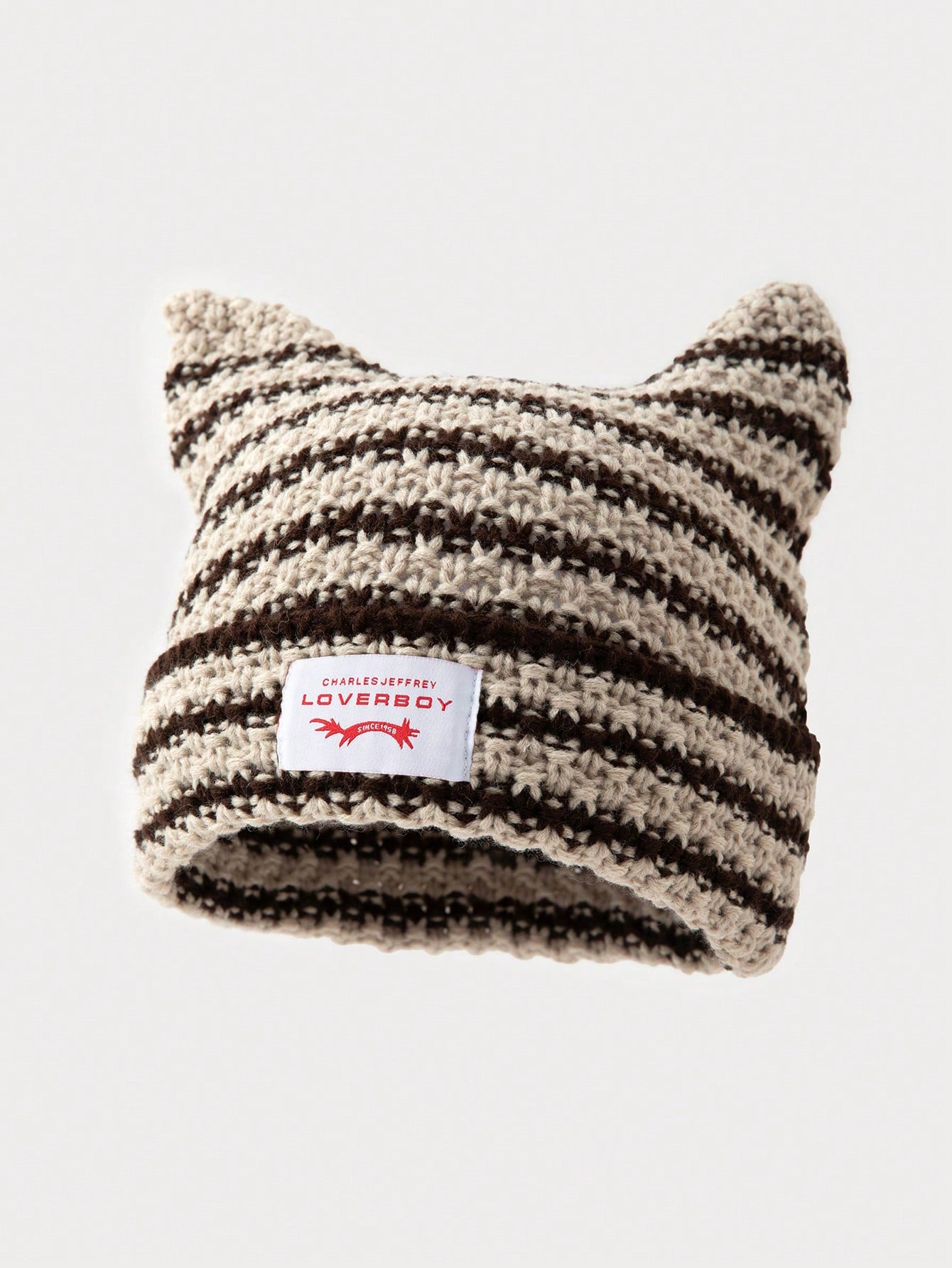 1pc Men's Unique Cat Ears Sewn Label Y2K Knit Beanie, Suitable For Autumn/Winter Warm Daily Wear Halloween