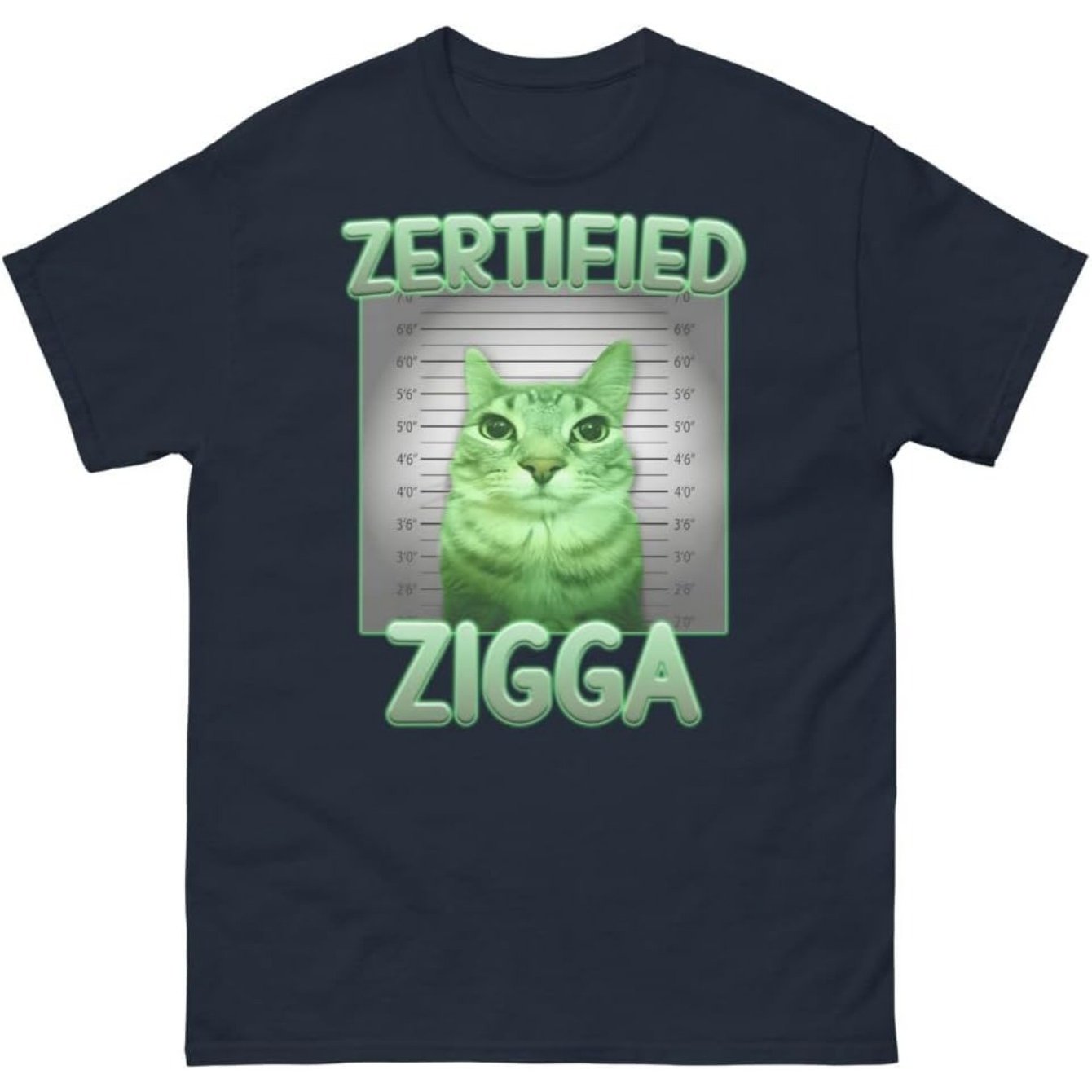 Zertified Zigga Funny Alien Brainrot Cat Memes T-Shirt Gift for Woman and Man