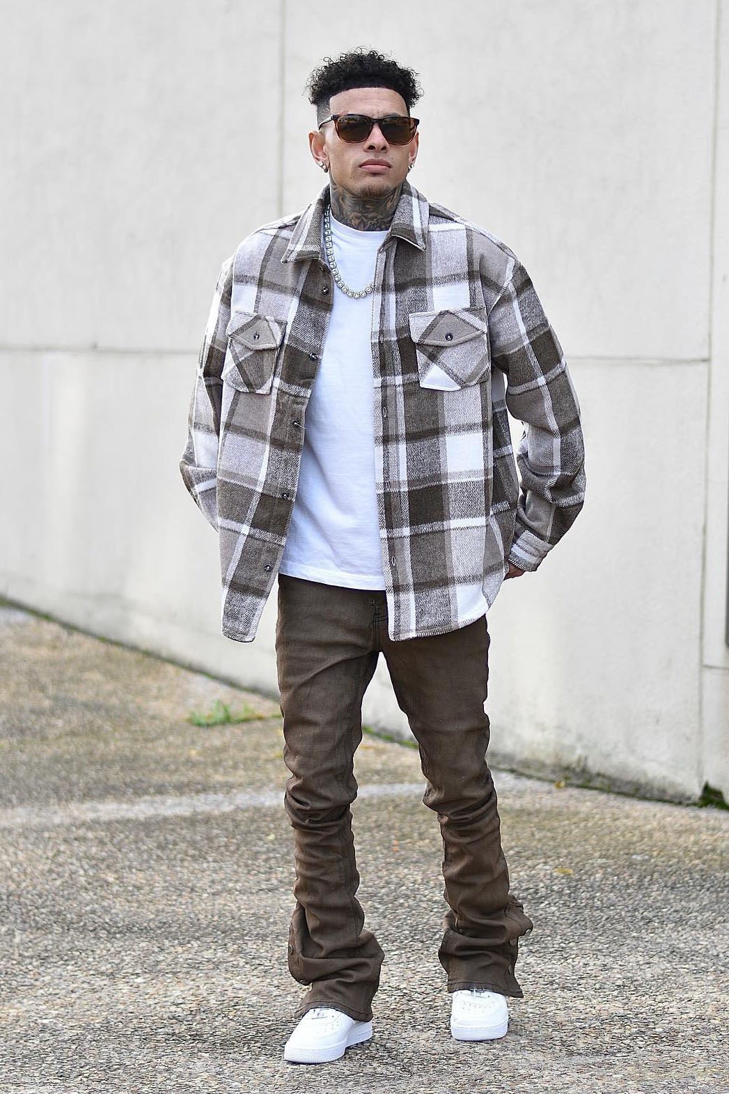 Wanted Plaid Shacket - Brown